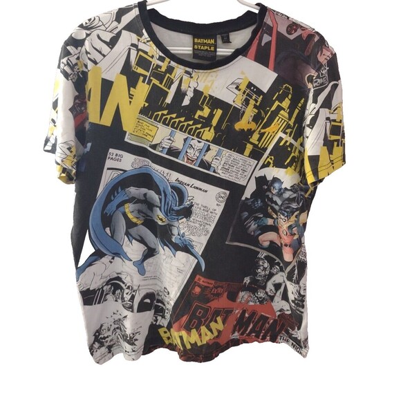 Staple x Batman Comic All Over Print T-Shirt Men's Size Medium 100% Cotton - Picture 1 of 7